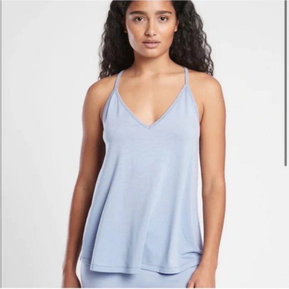 Athleta Light Blue Strappy V-Neck Sleep Tank